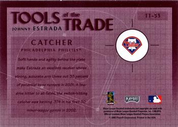 2002 Playoff Absolute Memorabilia - Tools of the Trade #TT-53 Johnny Estrada  Back