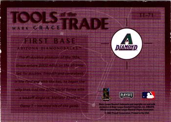 2002 Playoff Absolute Memorabilia - Tools of the Trade #TT-71 Mark Grace  Back