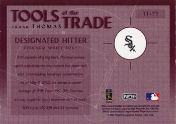 2002 Playoff Absolute Memorabilia - Tools of the Trade #TT-75 Frank Thomas  Back