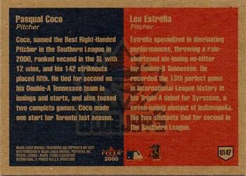 2000 Fleer Tradition Update #U147 Pasqual Coco / Leo Estrella Back