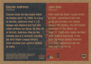 2000 Fleer Tradition Update #U30 Clayton Andrews / John Bale Back