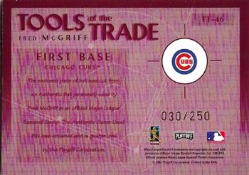 2002 Playoff Absolute Memorabilia - Tools of the Trade Materials #TT-46 Fred McGriff Back