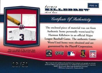2002 Playoff Piece of the Game - Materials #POG-26 Harmon Killebrew Back