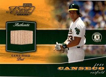 2002 Playoff Piece of the Game - Materials #POG-68 Jose Canseco Front