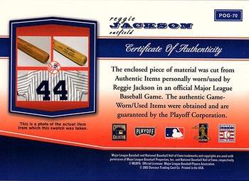 2002 Playoff Piece of the Game - Materials #POG-70 Reggie Jackson Back