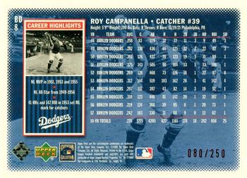 2000 Upper Deck Brooklyn Dodgers Master Collection #BD8 Roy Campanella Back