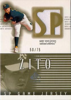 2002 SP Authentic - Game Jersey Gold #J-BZ Barry Zito Front