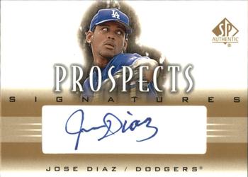 2002 SP Authentic - Prospects Signatures #P-JDI Jose Diaz  Front