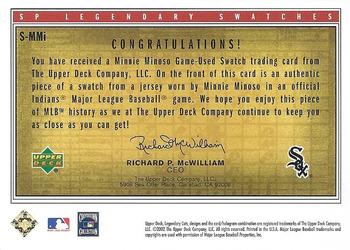 2002 SP Legendary Cuts - Game Swatches #S-MMi Minnie Minoso  Back