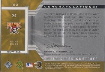 2002 SPx - Super Stars Swatches Silver #183 Brian Giles  Back