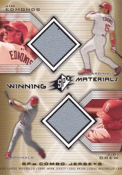 2002 SPx - Winning Materials 2-Player Jersey Combos #WM-ED Jim Edmonds / J.D. Drew Front