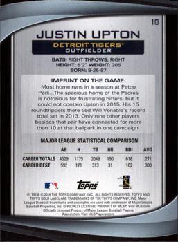 2016 Topps Gold Label - Class 2 #10 Justin Upton Back