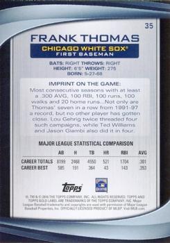 2016 Topps Gold Label - Class 2 #35 Frank Thomas Back