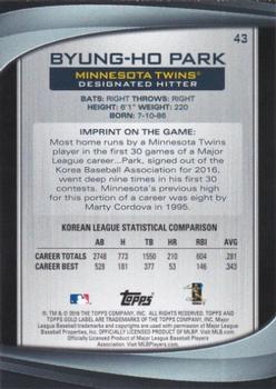 2016 Topps Gold Label - Class 2 #43 Byung-Ho Park Back