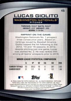 2016 Topps Gold Label - Class 2 #46 Lucas Giolito Back