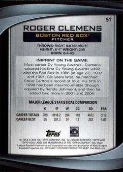 2016 Topps Gold Label - Class 2 #57 Roger Clemens Back