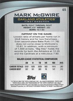 2016 Topps Gold Label - Class 2 #65 Mark McGwire Back
