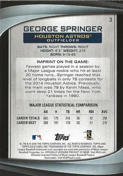 2016 Topps Gold Label - Class 3 #3 George Springer Back