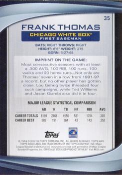 2016 Topps Gold Label - Class 3 #35 Frank Thomas Back