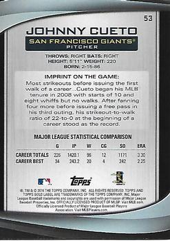 2016 Topps Gold Label - Class 3 #53 Johnny Cueto Back