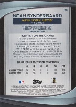 2016 Topps Gold Label - Class 3 #98 Noah Syndergaard Back