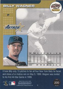 2000 Pacific #200 Billy Wagner Back