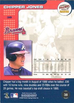 2000 Pacific #38 Chipper Jones Back