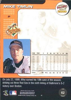 2000 Pacific #62 Mike Timlin Back