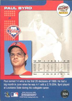 2000 Pacific #324 Paul Byrd Back