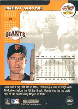 2000 Pacific #382 Brent Mayne Back
