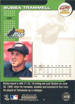 2000 Pacific #418 Bubba Trammell Back