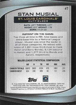2016 Topps Gold Label - Class 2 Blue #47 Stan Musial Back
