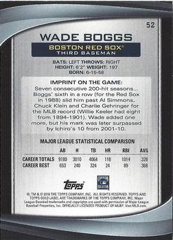 2016 Topps Gold Label - Class 2 Blue #52 Wade Boggs Back