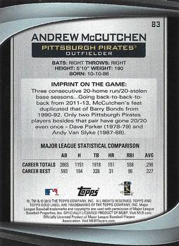 2016 Topps Gold Label - Class 2 Blue #83 Andrew McCutchen Back
