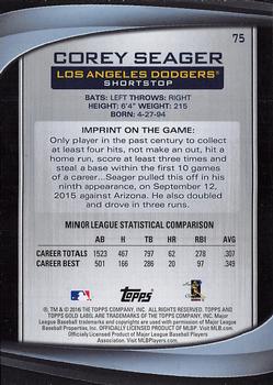 2016 Topps Gold Label - Class 3 Blue #75 Corey Seager Back