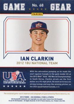 2015 Panini USA Baseball Stars & Stripes - Game Gear Materials Signatures Longevity Sapphire #68 Ian Clarkin Back
