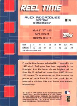 2002 Stadium Club - Reel Time #RT4 Alex Rodriguez  Back