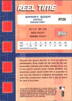 2002 Stadium Club - Reel Time #RT20 Sammy Sosa  Back