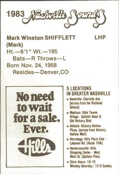 1983 Hills Nashville Sounds #NNO Mark Shiflett Back