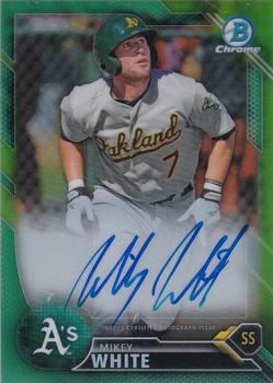 2016 Bowman Chrome - Prospects Autographs Green Refractor #CPA-MW Mikey White Front