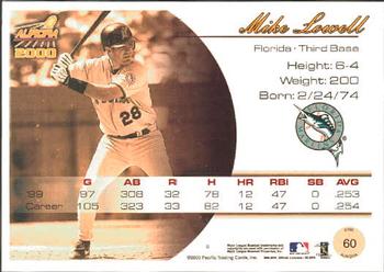 2000 Pacific Aurora #60 Mike Lowell Back