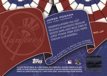 2002 Stadium Club - World Champion Relics #WC-JP Jorge Posada Back