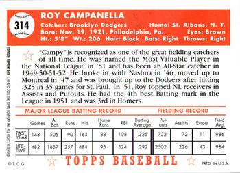 2002 Topps - 1952 Reprints #52R-1 Roy Campanella Back