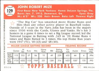 2002 Topps - 1952 Reprints #52R-5 Johnny Mize Back