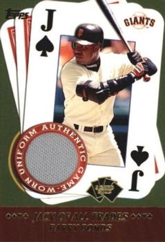 2002 Topps - 5 Card Stud Jack of All Trades Relics #5J-BB Barry Bonds Front