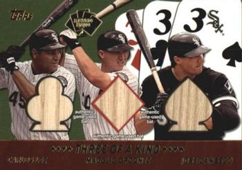 2002 Topps - 5 Card Stud Three of a Kind Relics #5T-LOC Carlos Lee / Magglio Ordonez / Jose Canseco Front