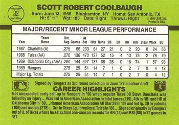 1990 Donruss The Rookies #32 Scott Coolbaugh Back