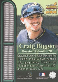 2000 Pacific Aurora - Dugout View Net-Fusions #10 Craig Biggio  Back