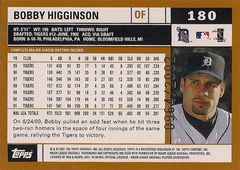 2002 Topps - Gold #180 Bobby Higginson Back