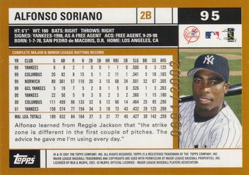 2002 Topps - Gold #95 Alfonso Soriano Back